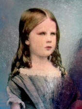 Obraz Dziewczyna + kosz 4 kolory - srebrny druk styl dagerotyp YOUNG GIRL Kilburn