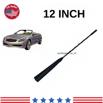 12'' Short Black Replacement Antenna Mast AM/FM For INFINITI G37 CABRIO 2009-2013