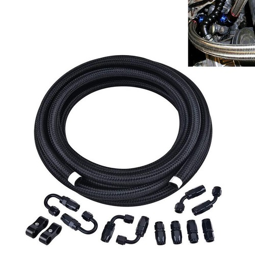 AN10 Fuel Line Kit 10AN Nylon Braided Oil Fuel Line Hose Fitting Swivel Hose End - Afbeelding 8 van 16