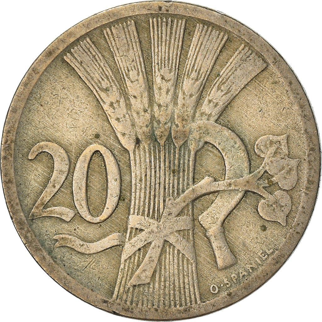 Czechoslovakia | 20 Haleru Coin | Sickle | Lime Sprig | KM1 | 1921