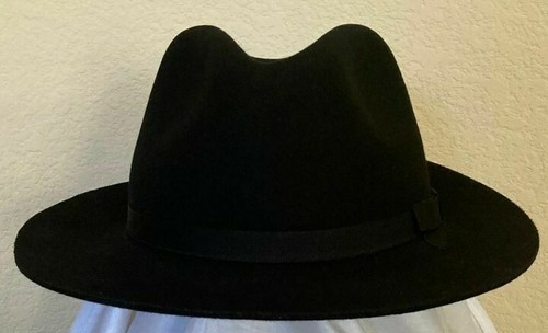 SCALA SALE * MENS BLACK WOOL FEDORA HAT 