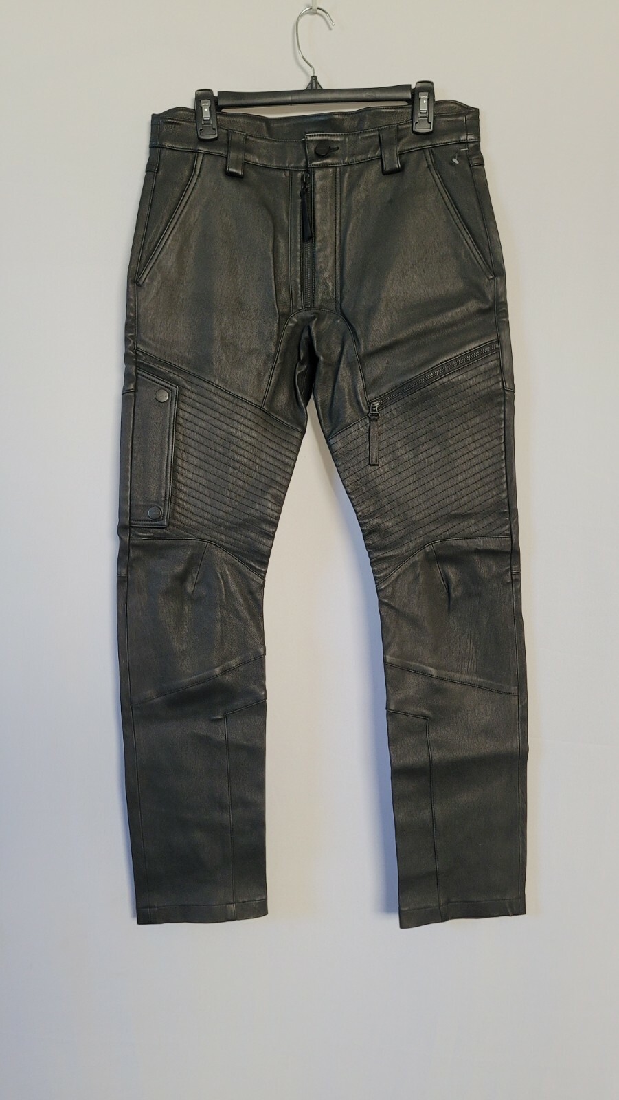 Helmut Lang Men's Leather Moto Pants Size 32 image 4