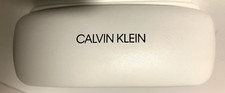 New Medium Size Calvin Klein White Hard Clamshell Eyeglasses Case