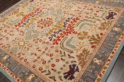 Tree life Handmade 100% Wool Arts & Craft Transitional Oriental Area Rug Beige - Picture 5 of 5