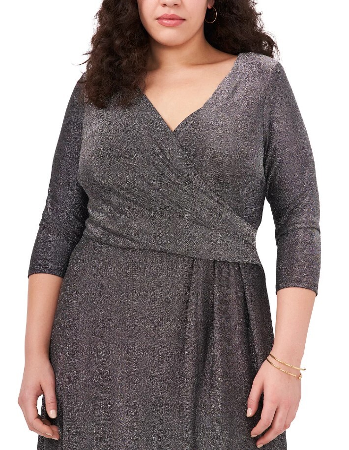 msk metallic dress MSK Metallic Chiffon Sheath Dress
