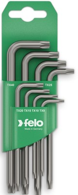 Felo Winkelschlüssel Satz 8-teilig Rundklinge lang 348 Torx T 9 - T 40