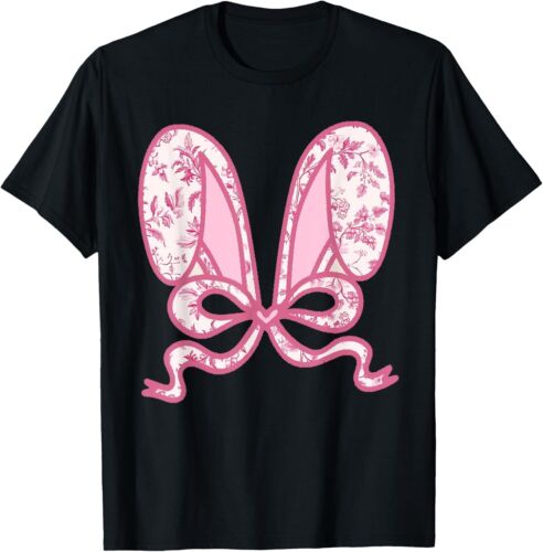 Coquette Bow Bunny Ears Happy Easter Day Rabbit T-Shirt Hoodie