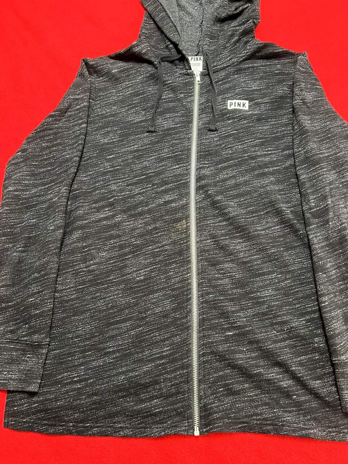 UNDERCOVER Felpa donna Victoria's Secret ROSA full zip nera con cappuccio taglia media 170 96A spacchi laterali