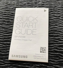 Samsung EP-P3100 Wireless Charger Pad Quick Start Guide ONLY Instructions