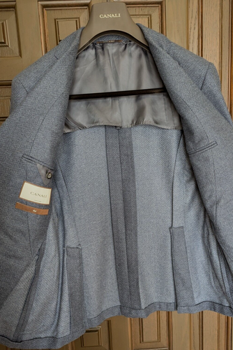 CANALI Kei 100% Wolle Sport Jacke Mantel, Light Navy, Größe 42 S passt 40 (52 EU) - Bild 3 von 8