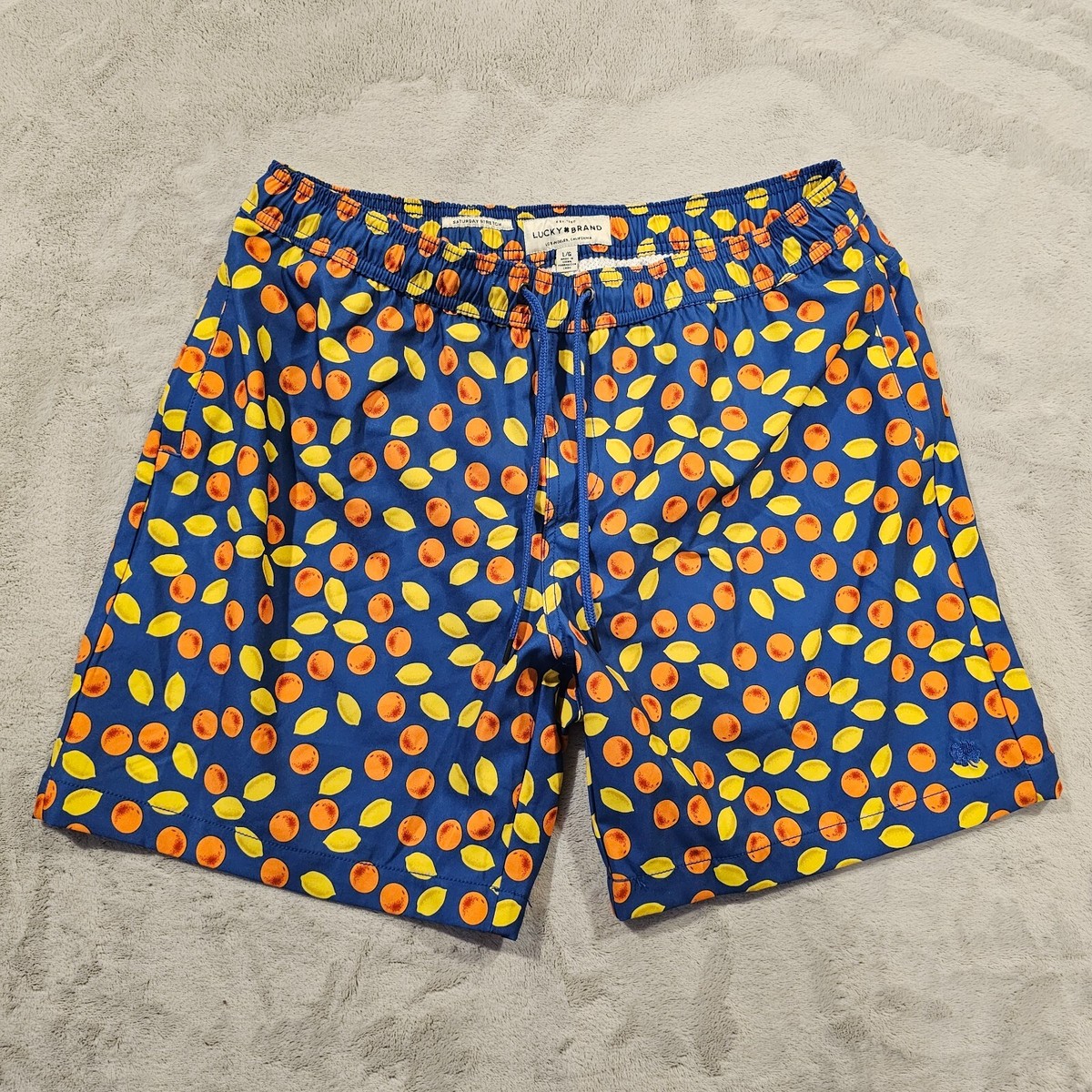 Lucky Brand Hybrid Shorts Mens All Over Print Fruit Swim Trunks Saturday  Stretch
