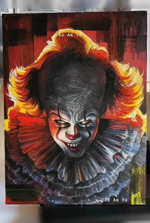 Original Oil Painting of IT PENNYWISE Fan Art Signed Dated by
