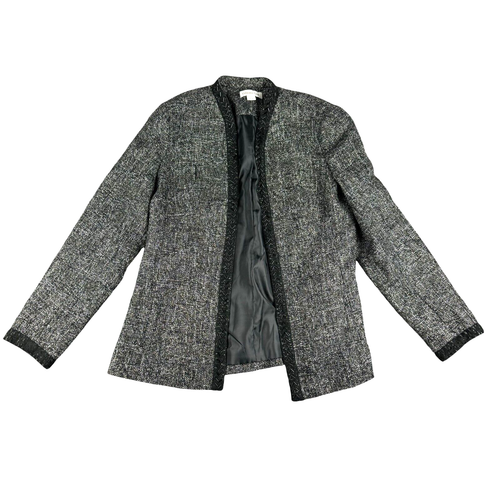 Coldwater Creek Blazer Jacket Women’s Extra Small 4 Gray Shoulder Pads Business