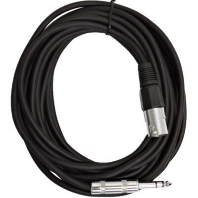 SEISMIC AUDIO - 25 Foot Black XLR Male to 1/4'' TRS Patch Cable Snake Cords - NEW