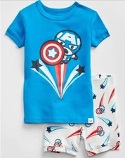 Gap Baby Boy Marvel Short PJ Sleep Set Pajamas, Superhero NWT 2T 3T 4T