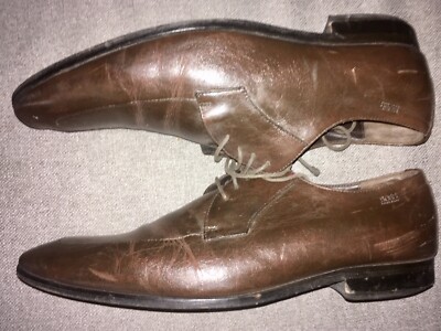 Hugo Boss Wingtip Dress Oxford Derby Men 11.5M Shoes Dark Brown Leather Lace Up Gordon Rush M Wingtip Dress Shoes for Men for sale | eBay main image 4