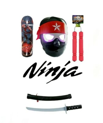 Kids Light Up Mask Ninja Coustum Bop Bag Weapons For Martial Arts Training