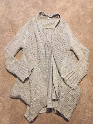 Womens Willow & Clay Gray Alpaca Blend Cardigan Sweater Chunky Size Small - Image 1 of 4