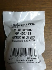 HEX CAP SCREW BOLT GRADE 10.9, M6 X 25MM 1.00 PITCH ZINC PLATED STEEL PACK OF 10