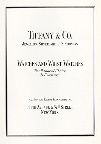 1930 Tiffany: Watches and Wrist Watches Vintage Print Ad