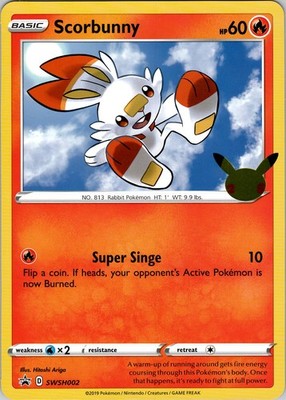 Scorbunny First Partner Pack SWSH002 JUMBO CARD NM