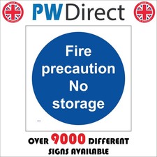 SIGN Fire precaution no storage keep clear obstruction workplace barrier MA100F