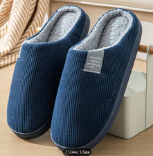 Men's  Women's Slip- Slippers with Sole  EVA Sole - Winter Warm Indoor Shoes S