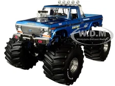 1974 FORD F-250 MONSTER TRUCK "BIGFOOT #1" BLUE 66" TIRES 1/18 GREENLIGHT 13541