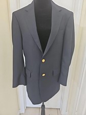 Jos A Bank Wool Blazer 37R Navy with Gold Buttons