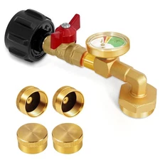 Propane Refill Adapter for 1 lb. Tanks Propane Refill Elbow Adapter with Valv...