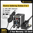 HZXVOGEN 700W Soldering Iron Station Hot Air Gun 2in1 Rework Station Gun Iron US