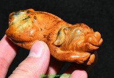 3.5''China Dynasty Old Jade Feng Shui Animal Zodiac Year Dog Amulet Pendant