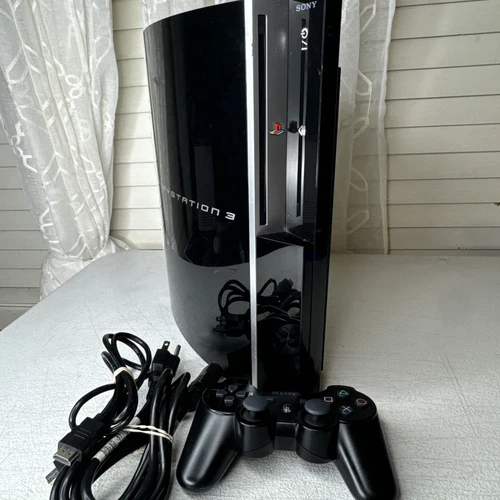 3.55 OFW Sony PlayStation 3 PS3 Fat CECHH01 40GB Console Cords Controller