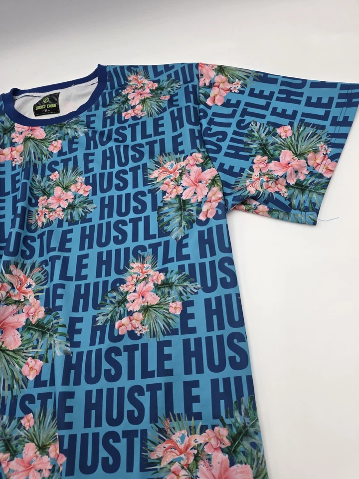 Camiseta Sacred Crown Para Hombre Azul Hawaiano Hustle Talla 5X Foto 3 de 4