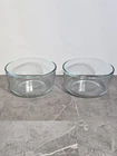2 Pyrex #7201 Clear Aqua Tint Glass 4-Cup 1 Qt Food Storage Bowls Made in USA