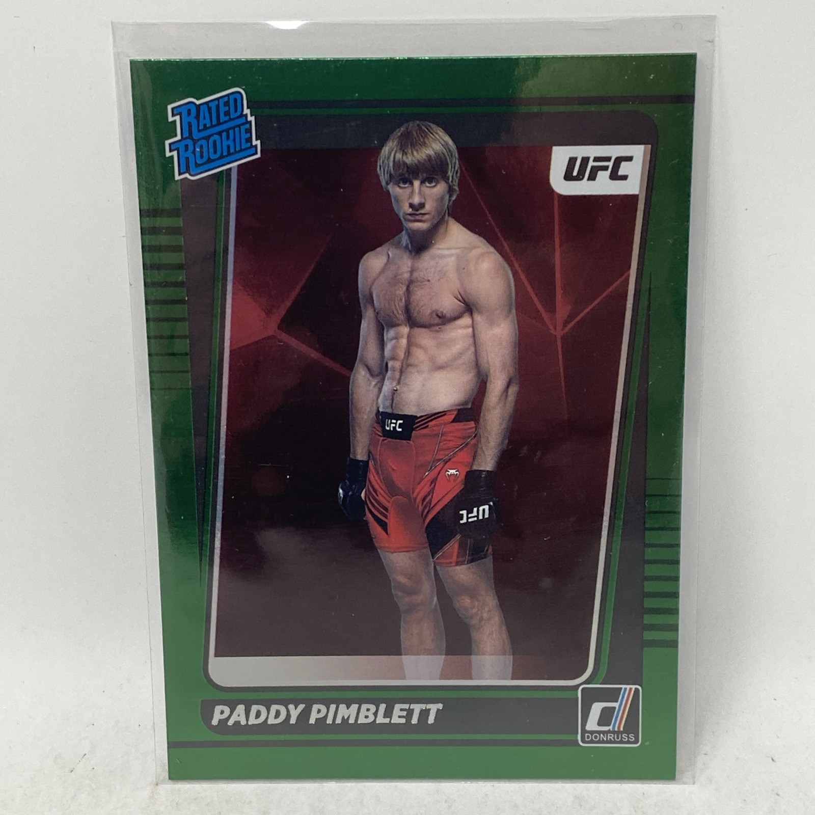 2022 Donruss UFC - Rated Rookie Paddy Pimblett #207 Green Flood (RC) Rookie card