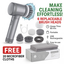 Electric Spin Scrubber Cordless Powerful Rechargeable Cleaning Brush