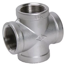 ZORO SELECT 4381033870 Cross, 1-1/2", 150, 304, Thrd Heavy