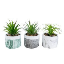 3 PZ Vaso Vasetto con piantina artificiale 10x10x14 cm BOMBONIERA 1AA8