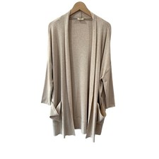 Pact women's Airplane Wrap Cardigan open M/L oatmeal comfy soft travel NWOT
