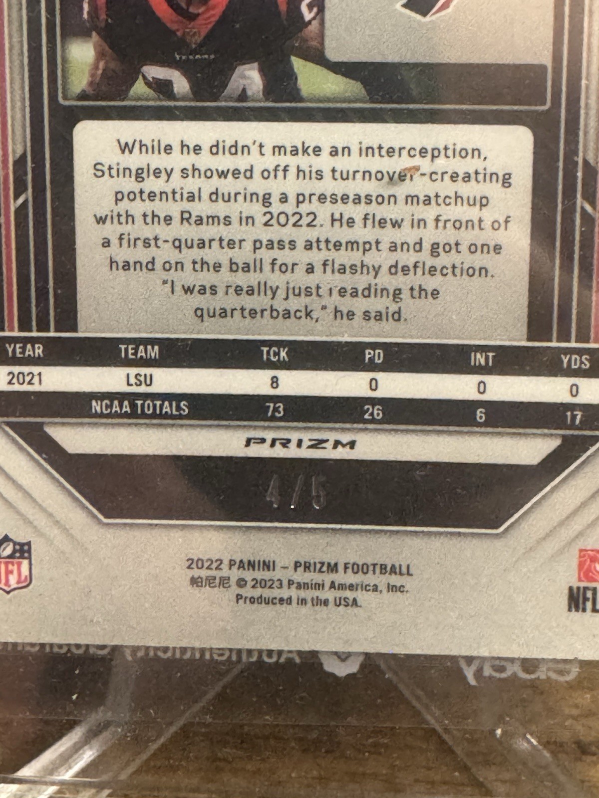 2022 Prizm Derek Stingley Jr  Gold Vinyl Auto & Non-Auto Matching 4/5🔥 view 10