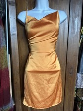 PLT 10 Tangerine Orange Cowl Halter Strappy Back Zip Mini Dress Pretty Little Th