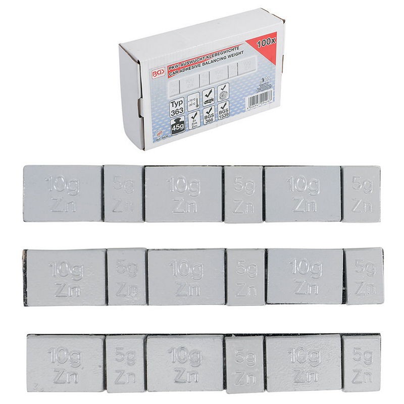 assortimento 100pz pesi equilibratura - codice bgs9426 BGS officina