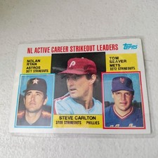 1984 Topps NL Active Career Strikeout Leaders Steve Carlton,Nolan Ryan&Tom Seave