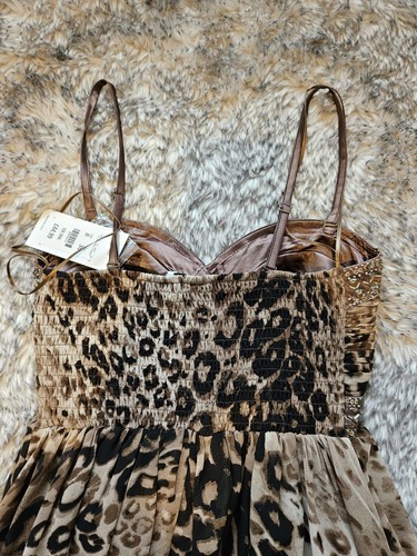 Sequin Mini Prom Party Wedding Dress Animal Print - Picture 3 of 6