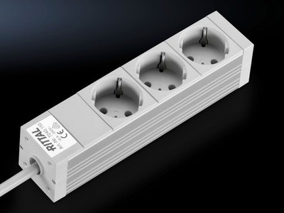 Rittal DK 7240.110 Socket Strip in an Aluminium Duct, 7240110