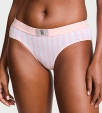 Victoria's Secret NWT XXL Pink stripe Shine Patch Hiphugger Panty Bling sold out