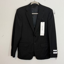 Calvin Klein Mens Suit Jacket 36S Black Slim Fit Infinite Stretch Career Formal