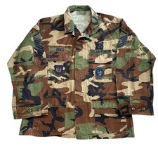 USAF Air Force EUROPE BDU Woodland Camo LARGE-REGULAR w/ Jump Patches