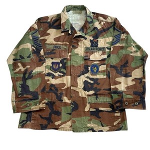 USAF Air Force EUROPE BDU Woodland Camo LARGE-REGULAR w/ Jump Patches